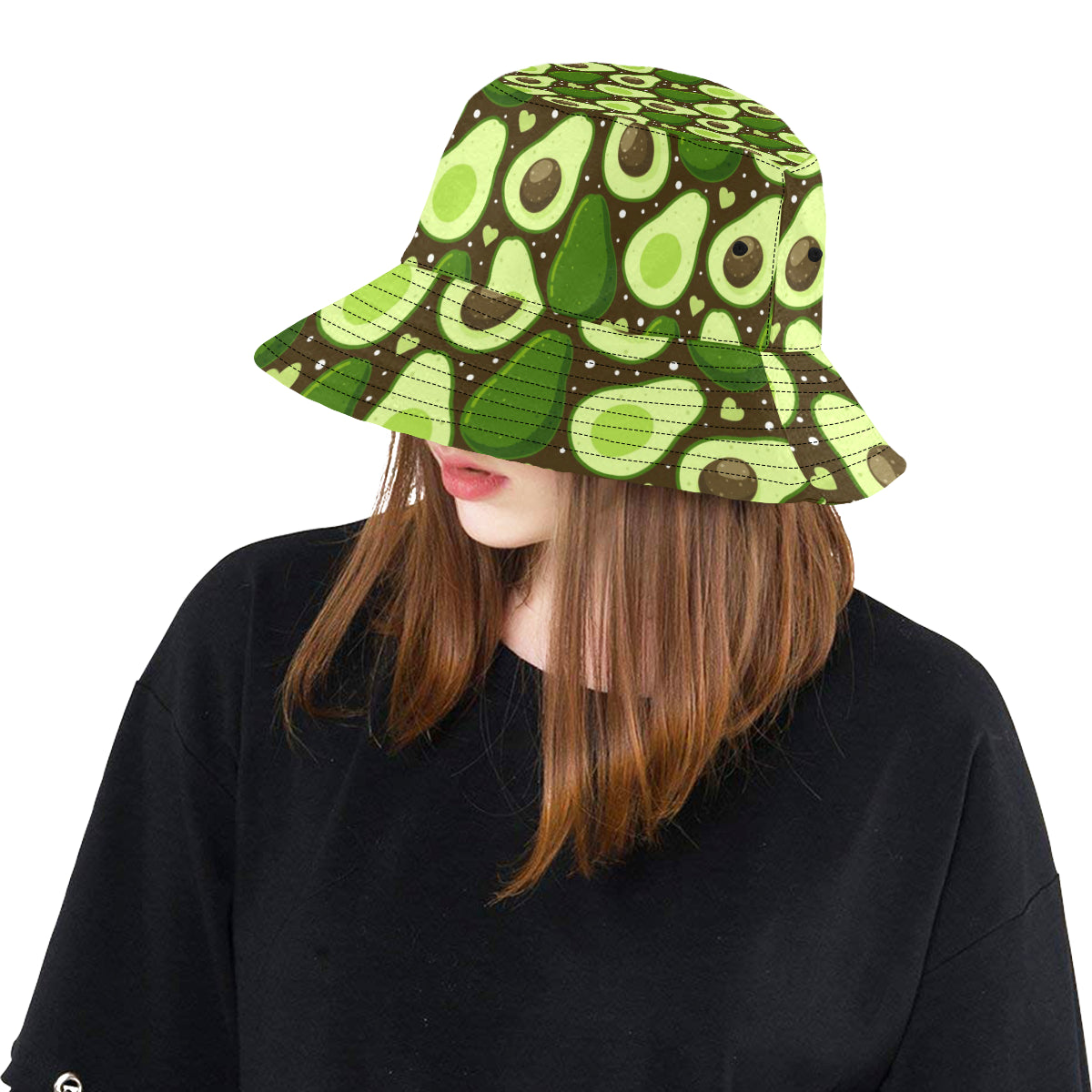 Avocado Pattern Print Design AC04 Unisex Bucket Hat