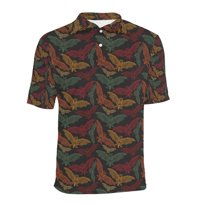 Bat Tribal Pattern Print Design 03 Men Polo Shirt