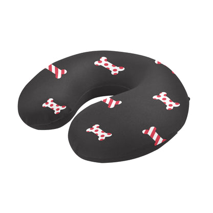 Dog Bone Pattern Print Design 04 U-Shaped Travel Neck Pillow