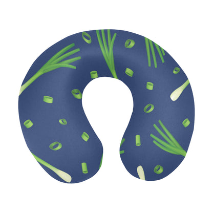 Leek Pattern Print Design 02 U-Shaped Travel Neck Pillow