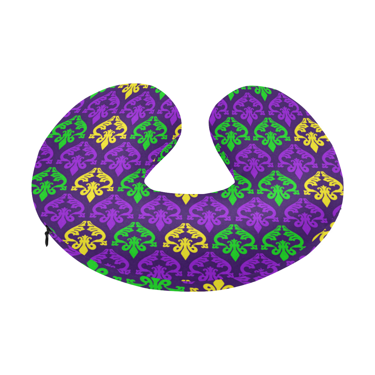 Mardi Gras Pattern Print Design 02 U-Shaped Travel Neck Pillow