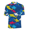 Shark Color Pattern Men Polo Shirt