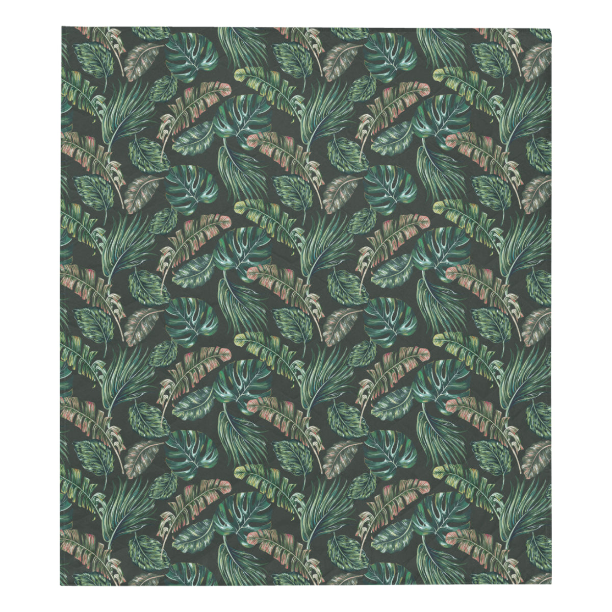 Banana Leaf Pattern Print Design 05 Premium Quilt