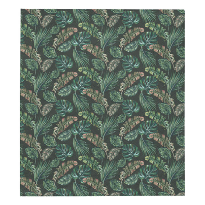 Banana Leaf Pattern Print Design 05 Premium Quilt