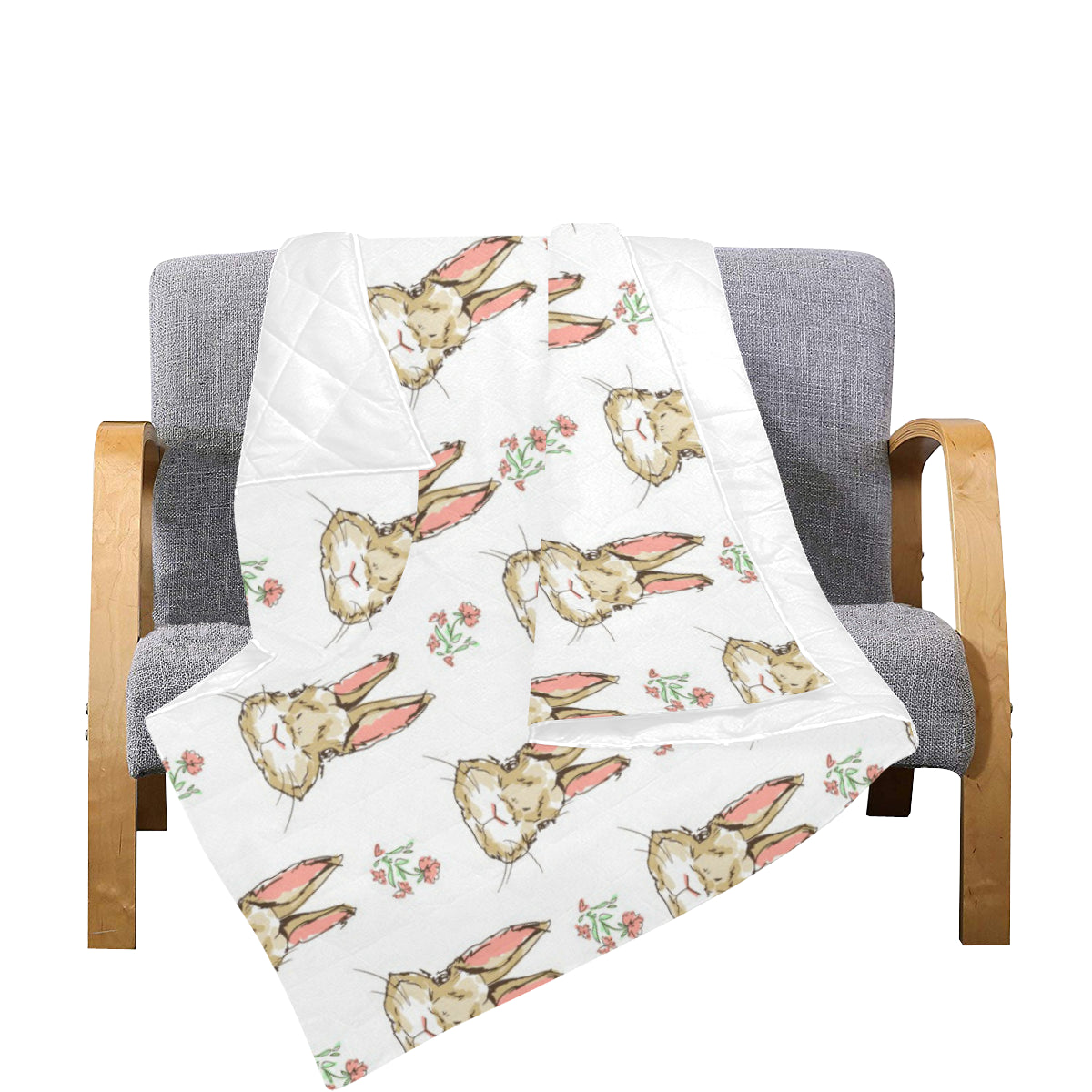 Rabbit Pattern Print Design RB09 Premium Quilt