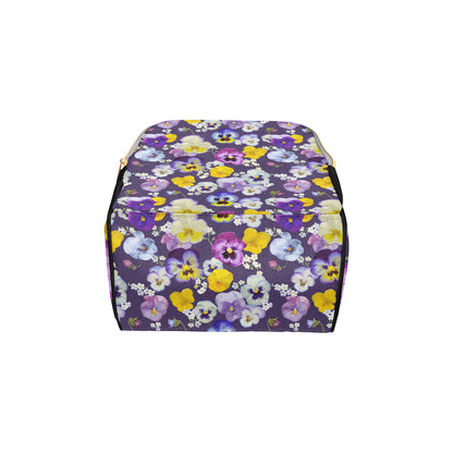 Pansy Pattern Print Design PS02 Diaper Bag Backpack