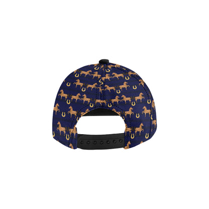 Horse Luxury Themed Pattern Print Snapback Cap