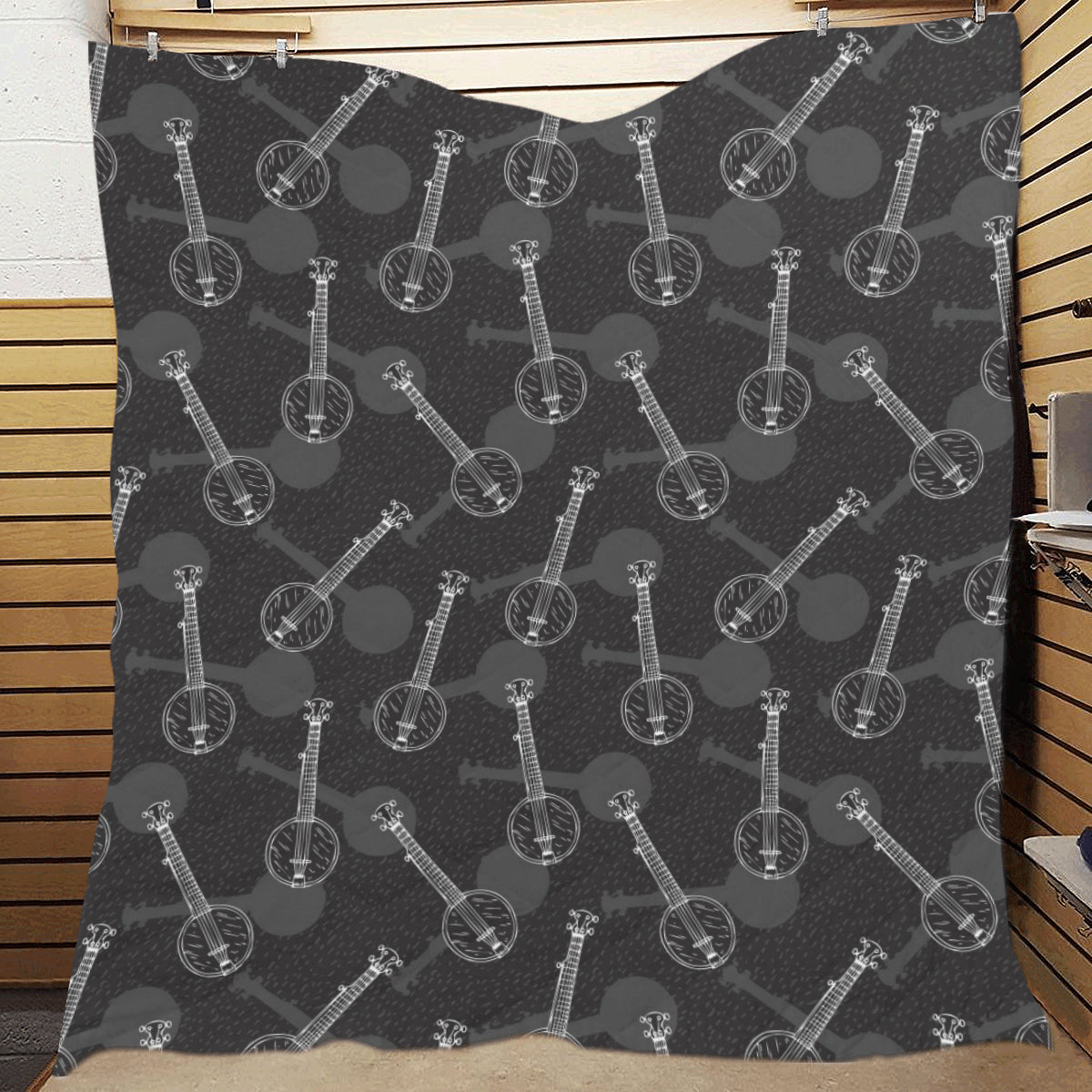 Banjo Pattern Print Design 03 Premium Quilt