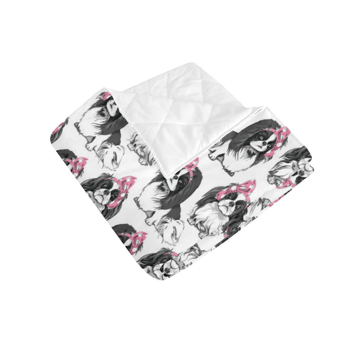 Japanese Chin Pattern Print Design 01 Premium Quilt