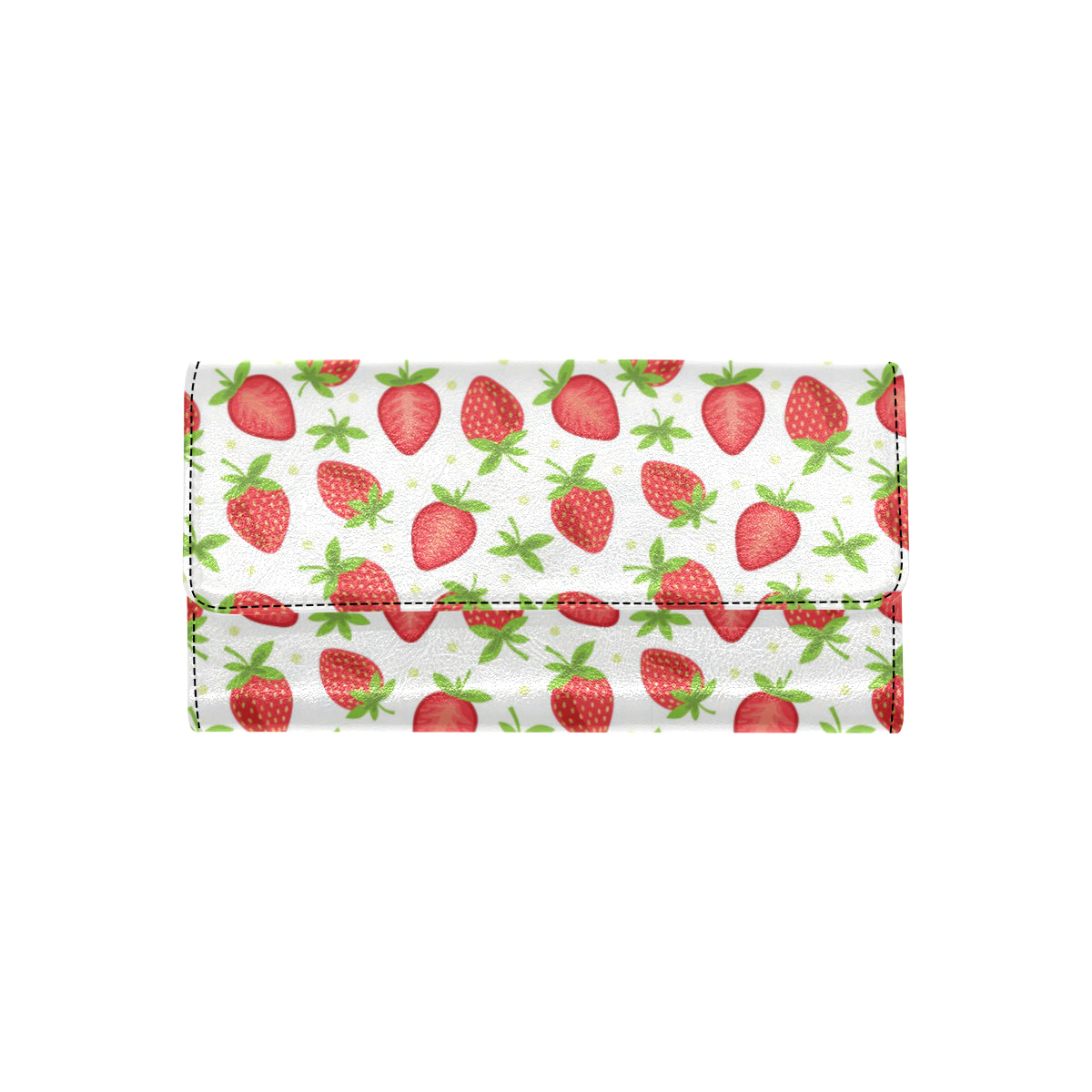 Strawberry Pattern Print Design SB07 Women's Trifold Wallet