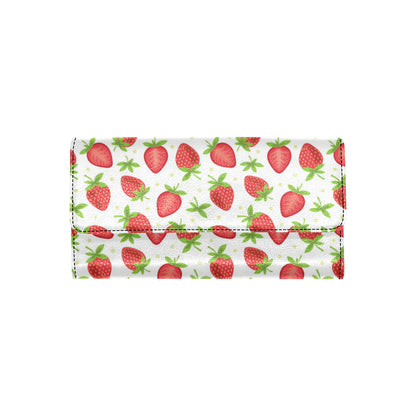 Strawberry Pattern Print Design SB07 Women's Trifold Wallet