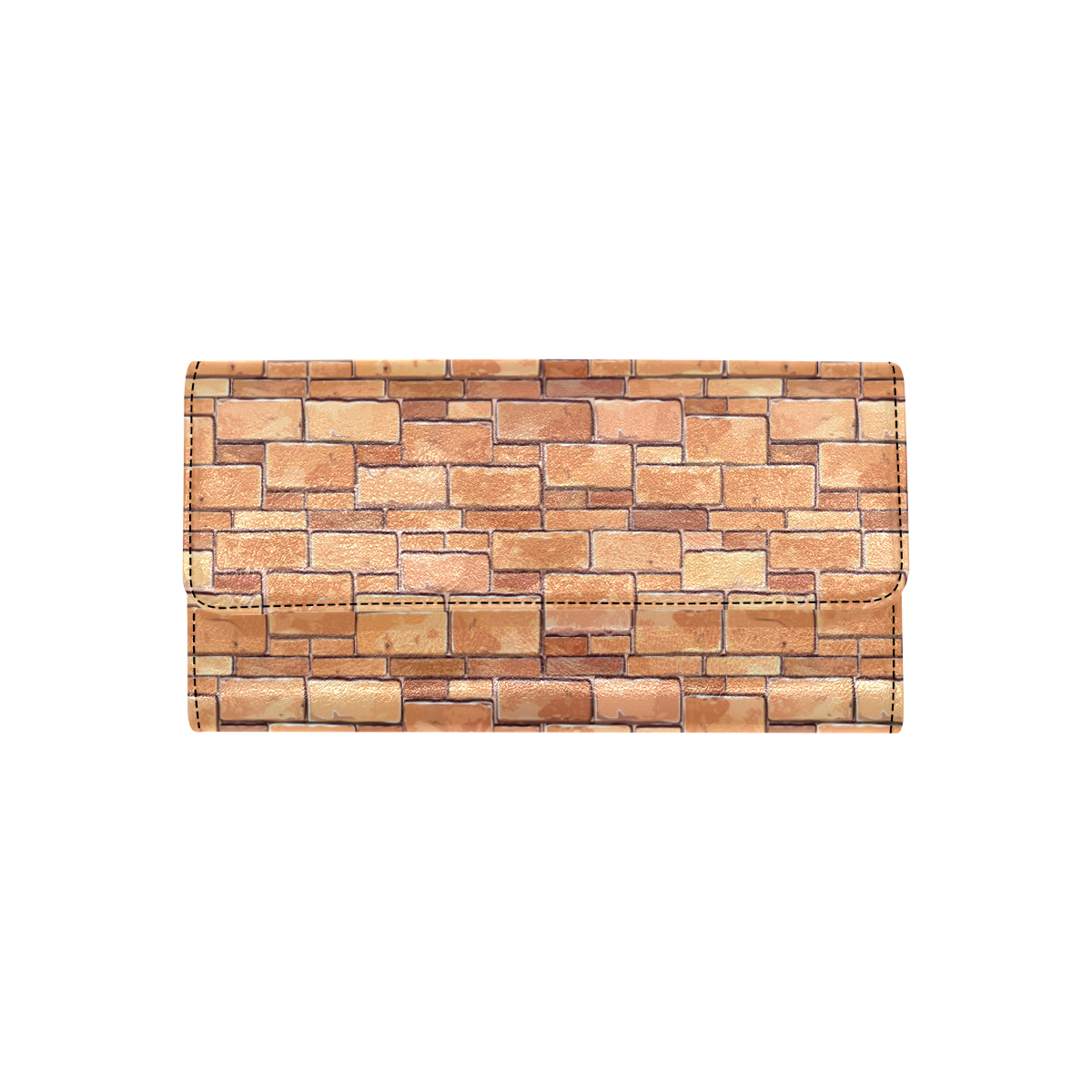 Brick Pattern Print Design 01 Women's Trifold Wallet