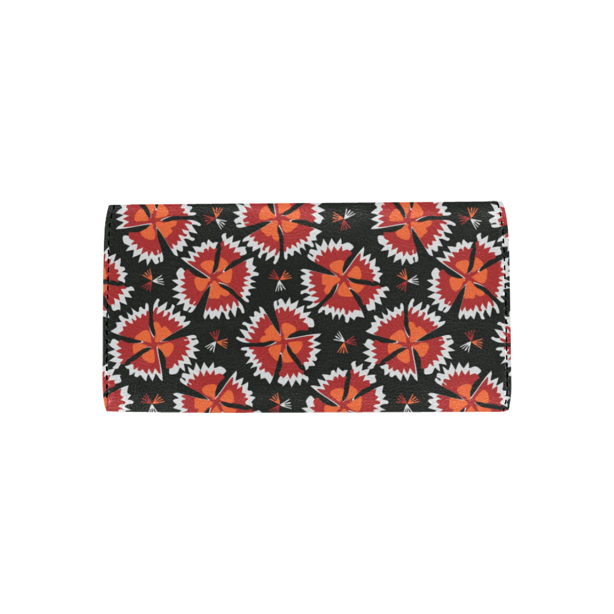 Carnations Pattern Print Design CN03 Women's Trifold Wallet