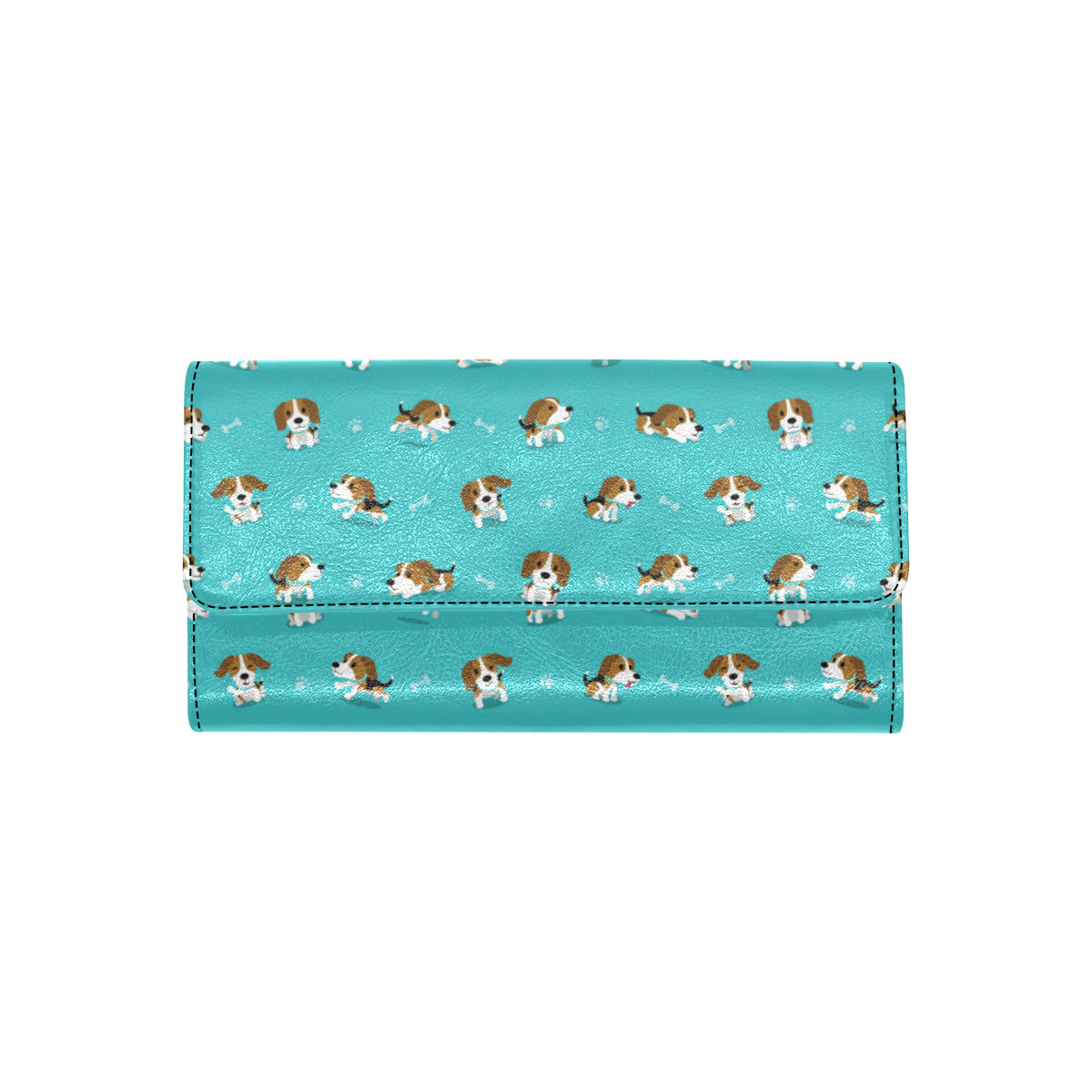 Beagle Pattern Print Design 05 Women's Trifold Wallet