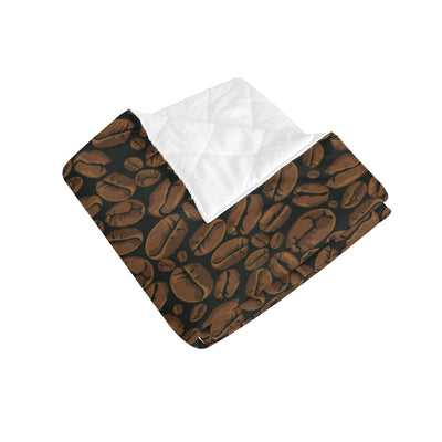 Coffee Pattern Print Design 01 Premium Quilt