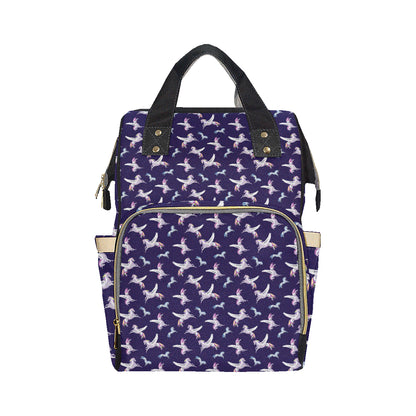 Pegasus Pattern Print Design 02 Diaper Bag Backpack