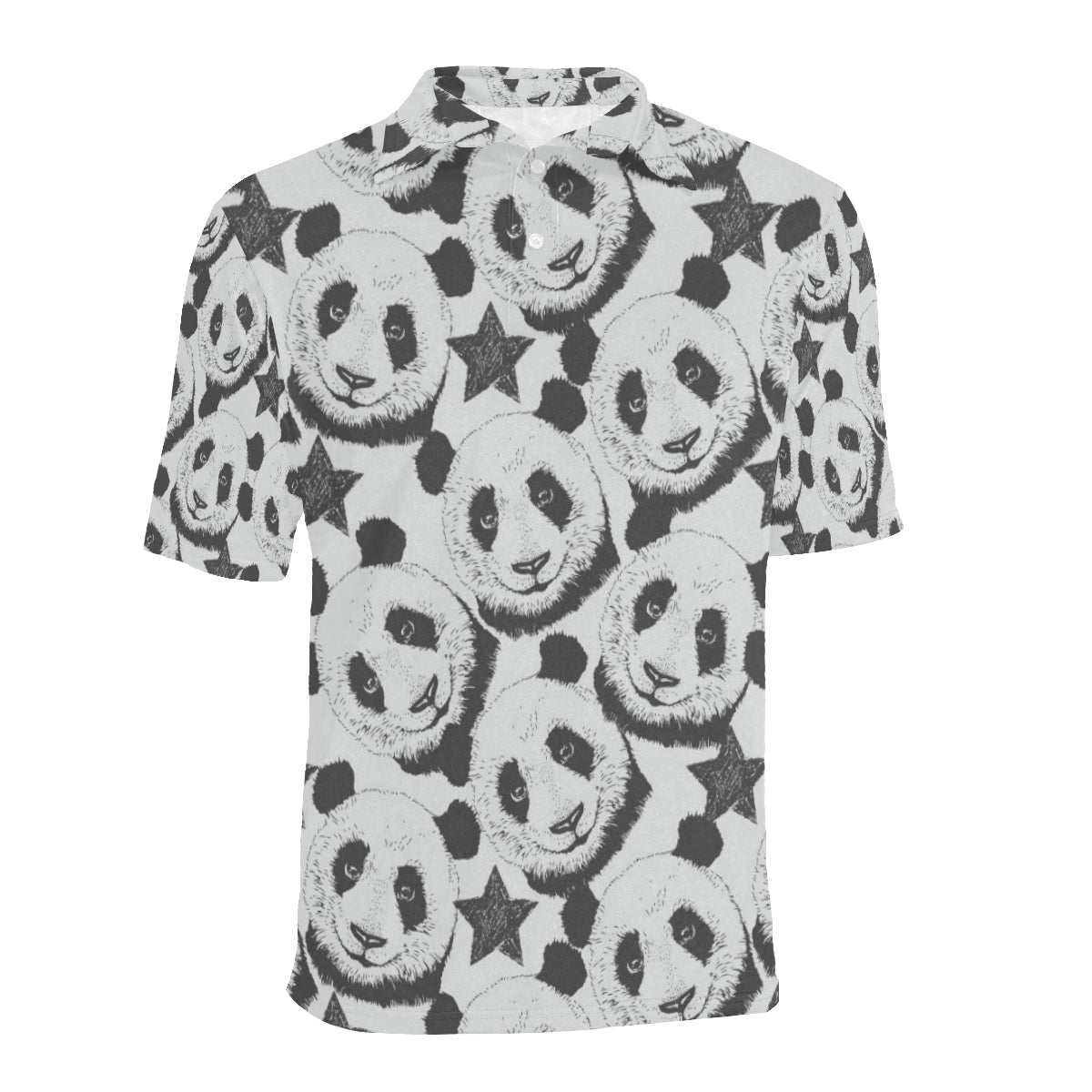 Panda Pattern Print Design A02 Men Polo Shirt