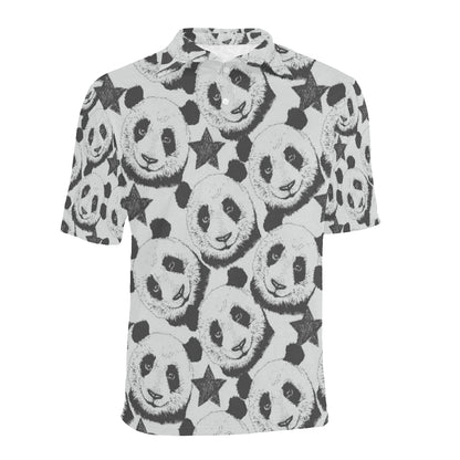 Panda Pattern Print Design A02 Men Polo Shirt
