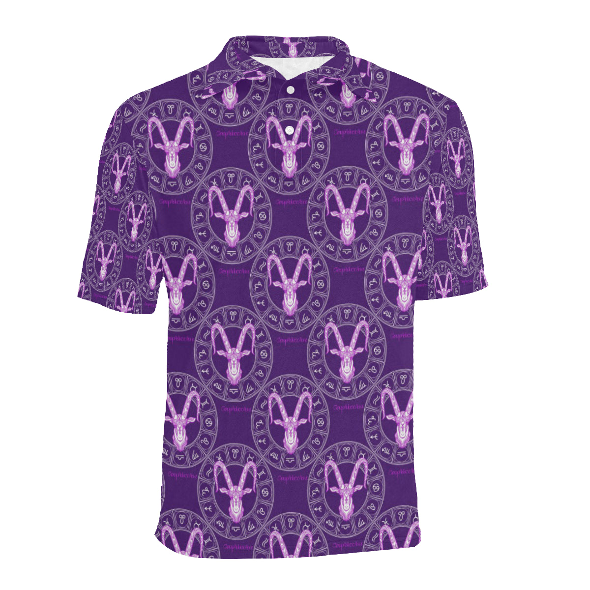 Capricorn Zodiac Pattern Print Design 04 Men Polo Shirt