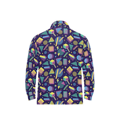Geometric Print Design LKS401 Long Sleeve Polo Shirt For Men's