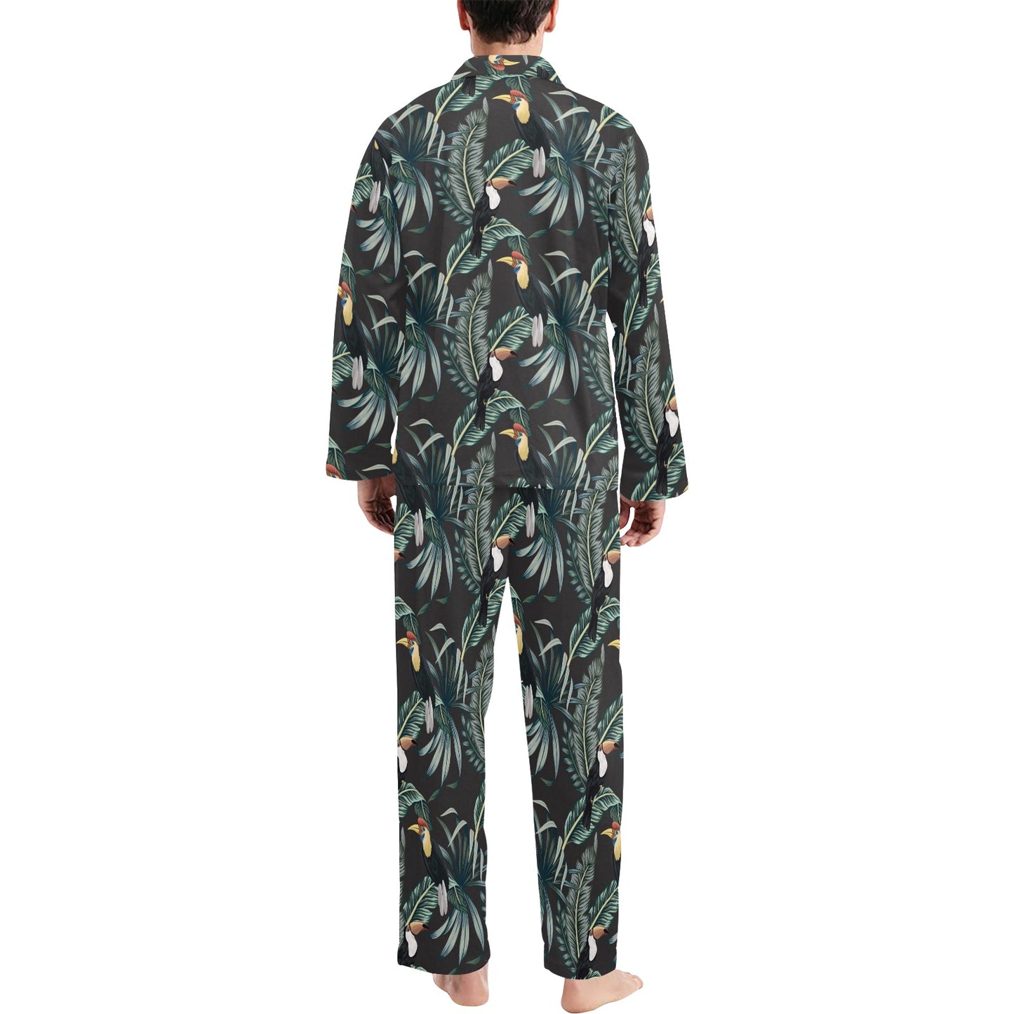 Rainforest Pattern Print Design RF06 Men's Long Pajama Set