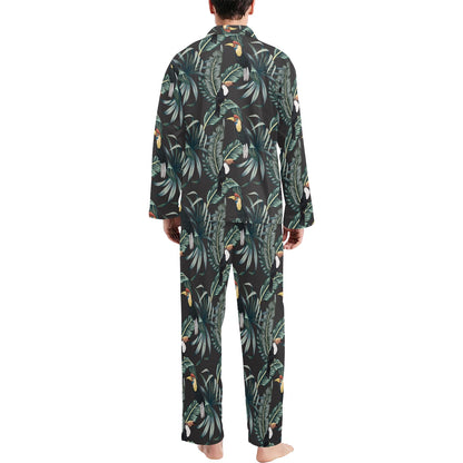 Rainforest Pattern Print Design RF06 Men's Long Pajama Set