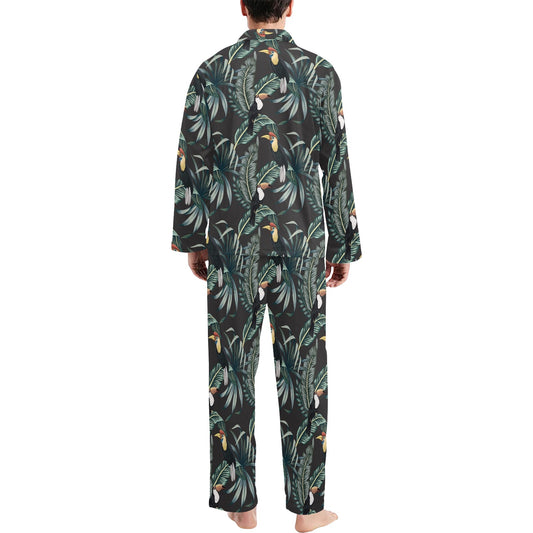 Rainforest Pattern Print Design RF06 Men's Long Pajama Set