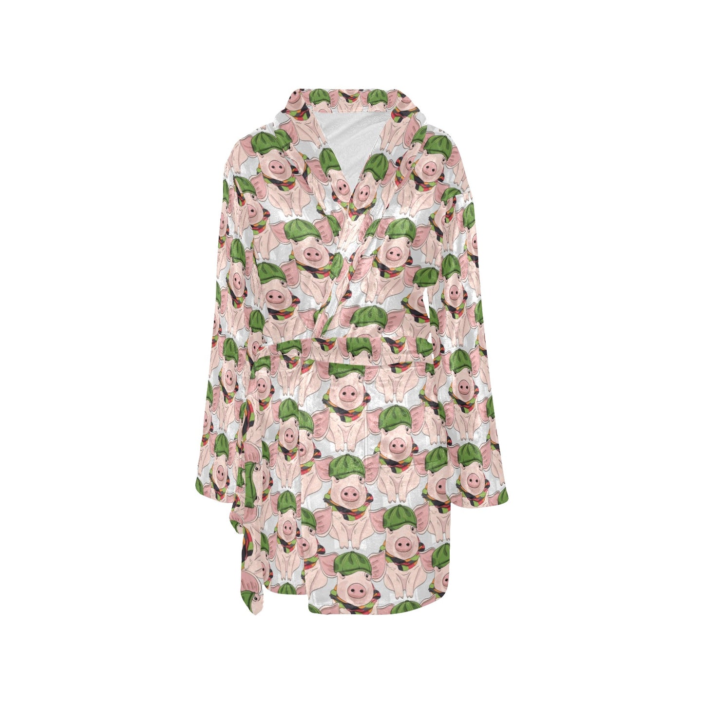 Pig Print Design LKS403 Women's Fleece Robe