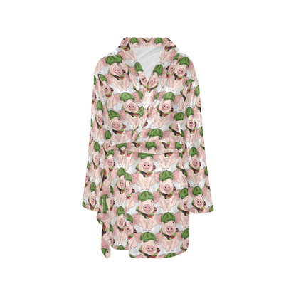 Pig Print Design LKS403 Women's Fleece Robe