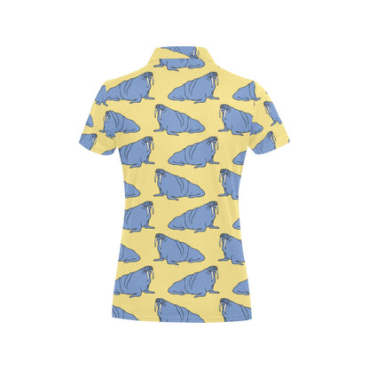 Walrus Pattern Print Design 02 Women's Polo Shirt