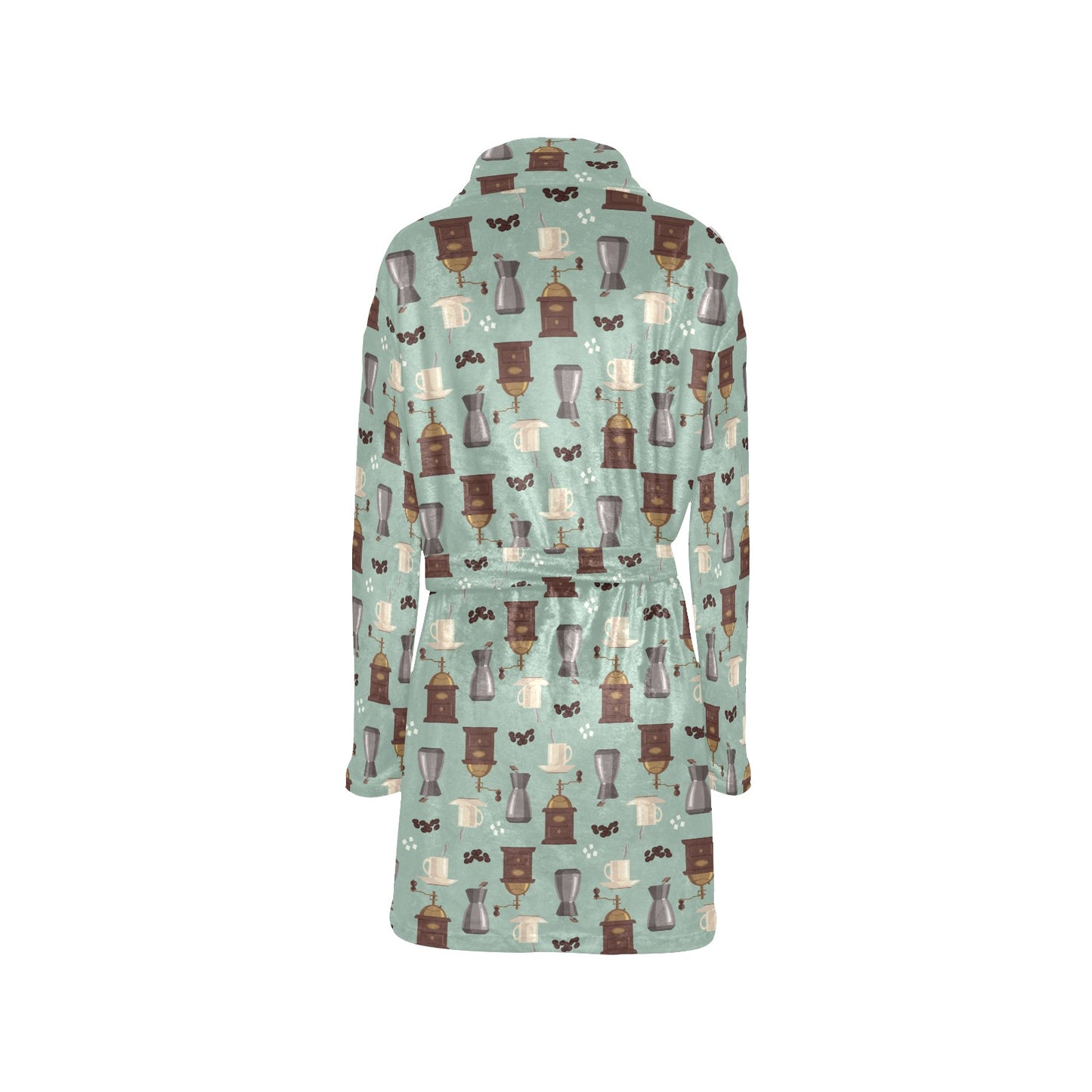 Coffee Pattern Print Design 04 Women's Fleece Robe
