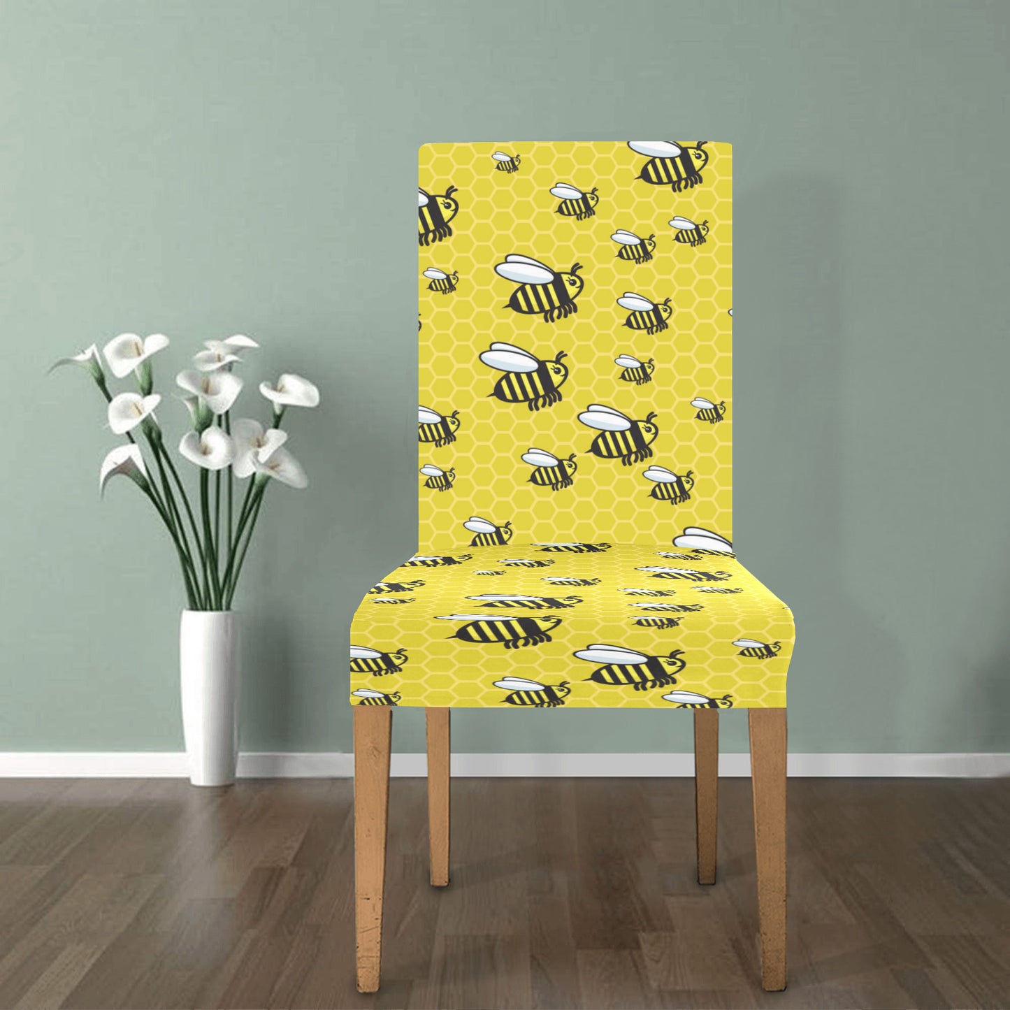Bee Cute Print Design LKS308 Dining Chair Slipcover