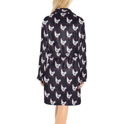 Chicken Pattern Print Design 03 Women's Fleece Robe