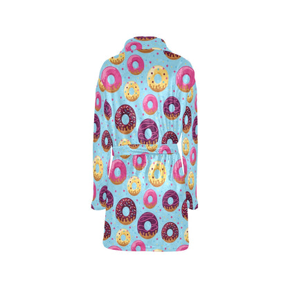 Donut Pattern Print Design DN07 Women's Fleece Robe