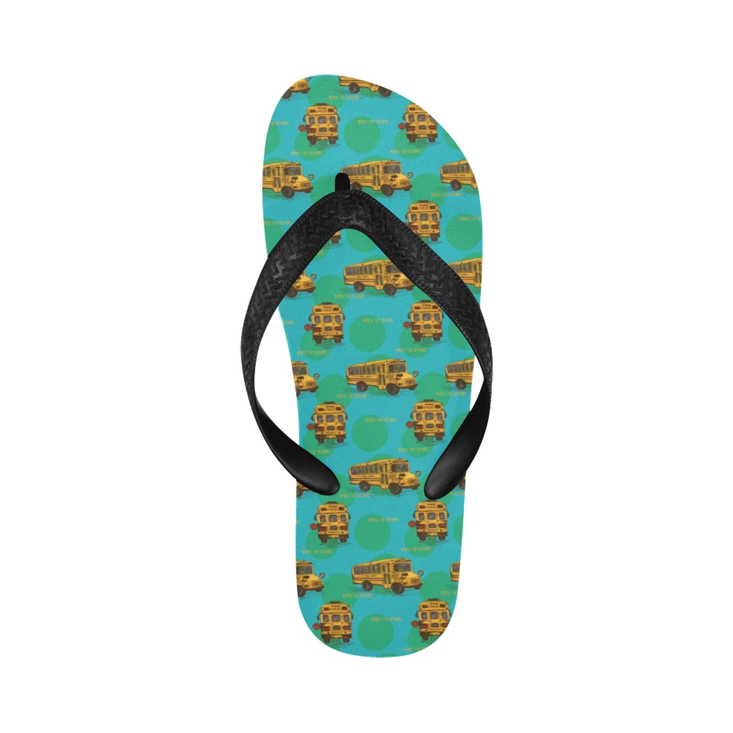 School Bus Print Design LKS308 Flip Flops