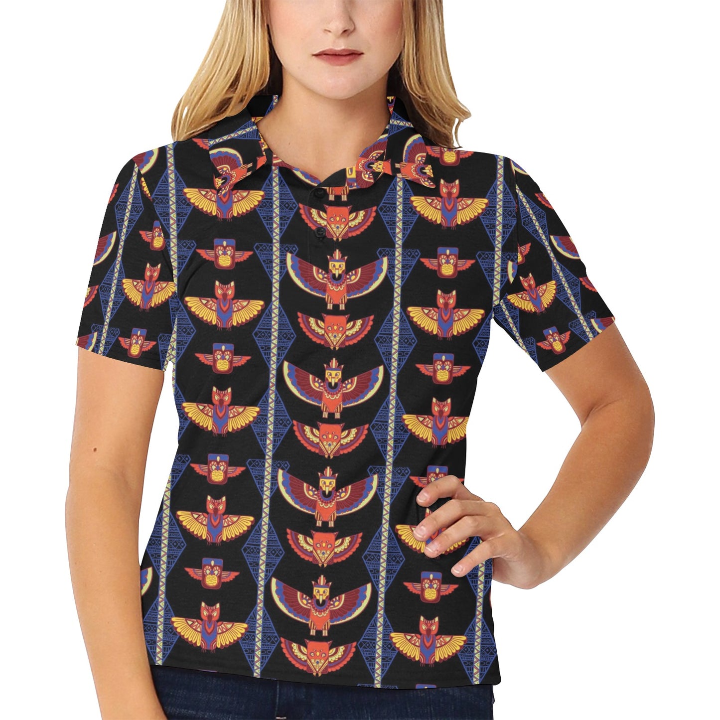 Totem Print Design LKS301 Women's Polo Shirt