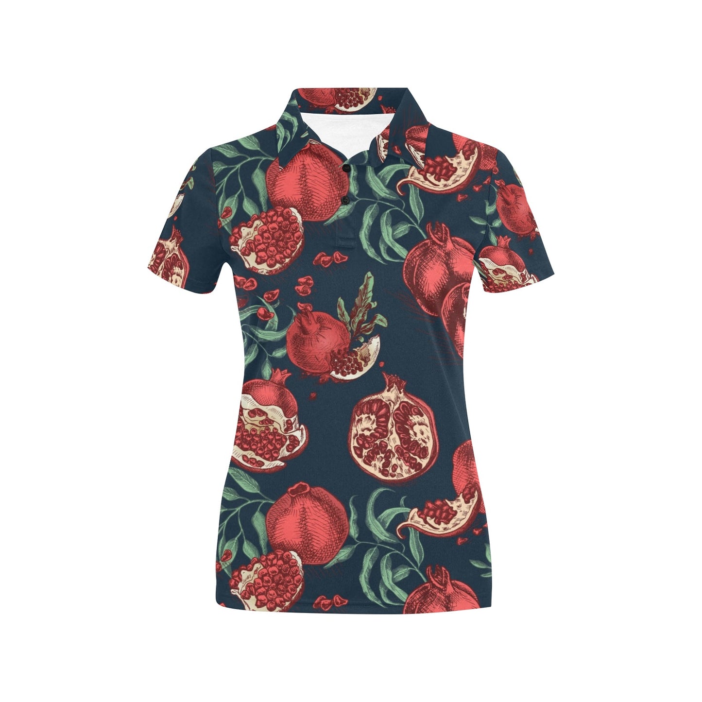 Pomegranate Pattern Print Design PG04 Women's Polo Shirt