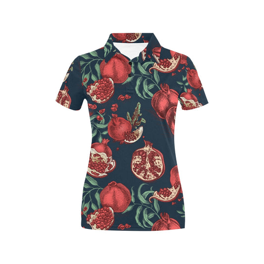 Pomegranate Pattern Print Design PG04 Women's Polo Shirt