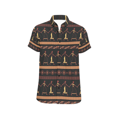 Ancient Greek Human Print Design LKS306 Men Short Sleeve Button Up Shirt