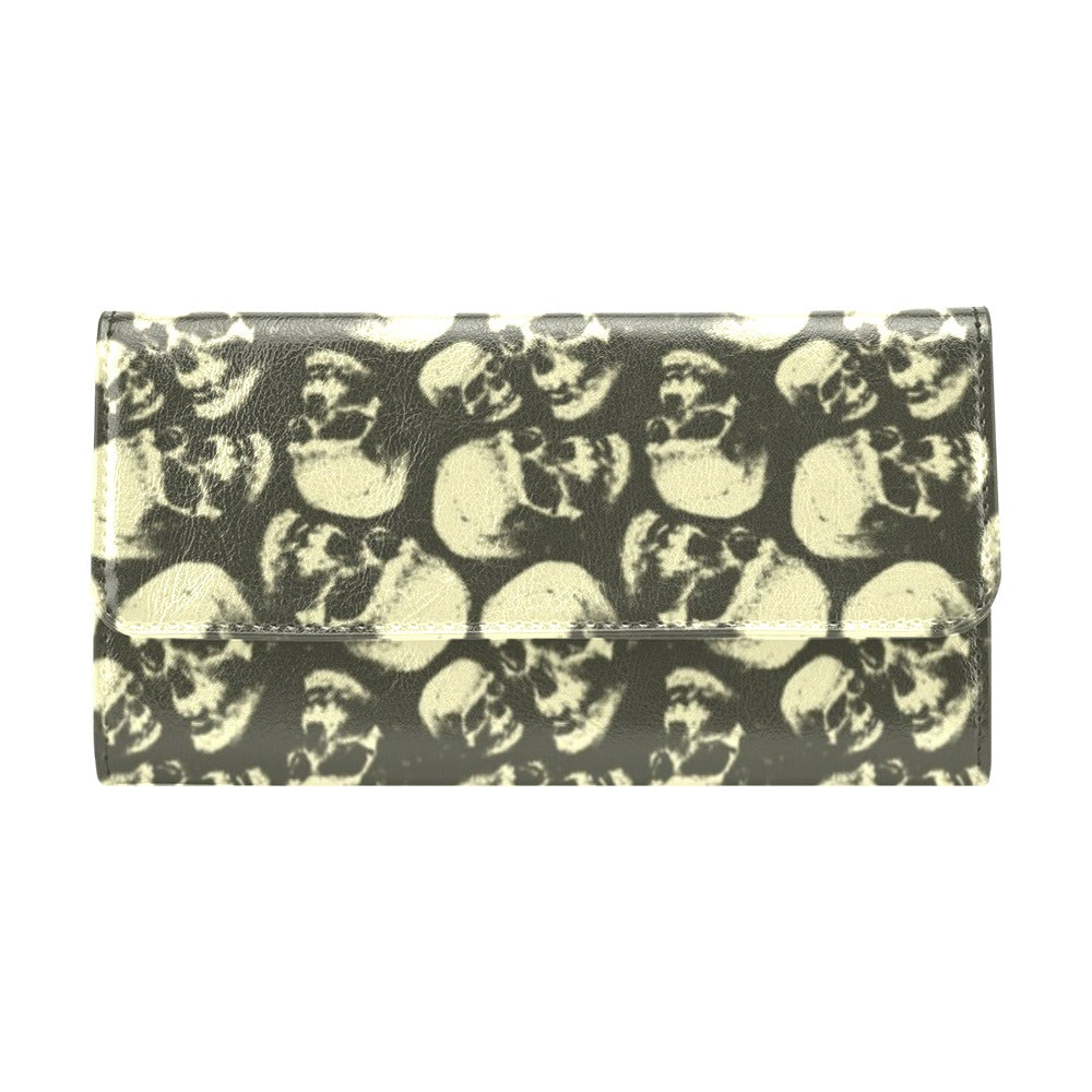 Skull Print Design LKS302 Women's Trifold Wallet