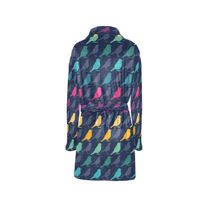 Birds Pattern Print Design 01 Women's Fleece Robe