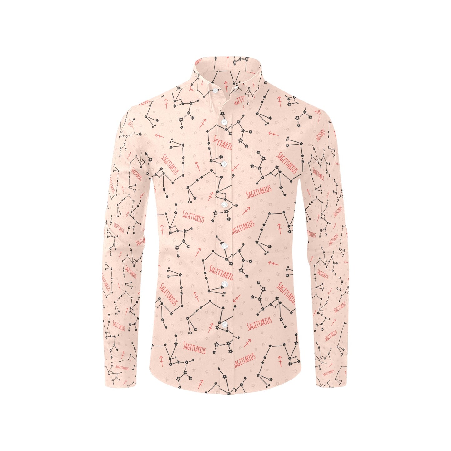 Sagittarius Star Print Design LKS302 Men's Long Sleeve Dress Shirt