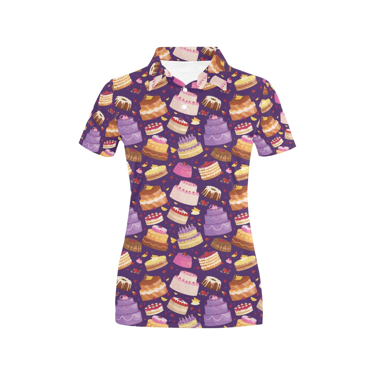 Cake Pattern Print Design 05 Women's Polo Shirt