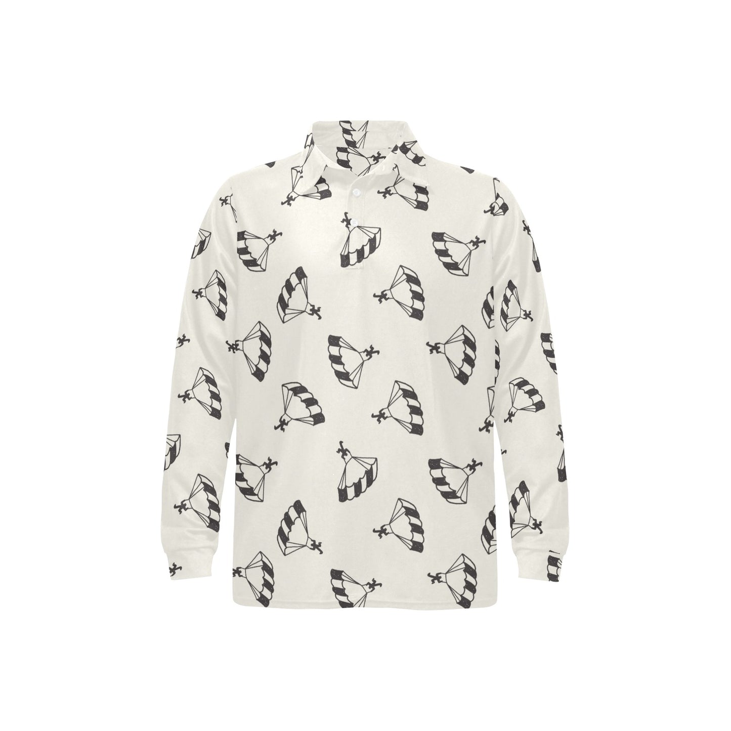 Skydiver Print Design LKS301 Long Sleeve Polo Shirt For Men's