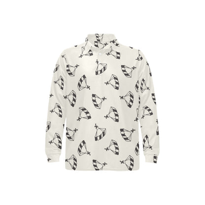 Skydiver Print Design LKS301 Long Sleeve Polo Shirt For Men's