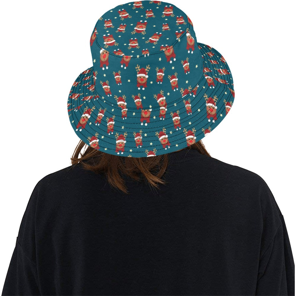 Reindeer Print Design LKS406 Unisex Bucket Hat