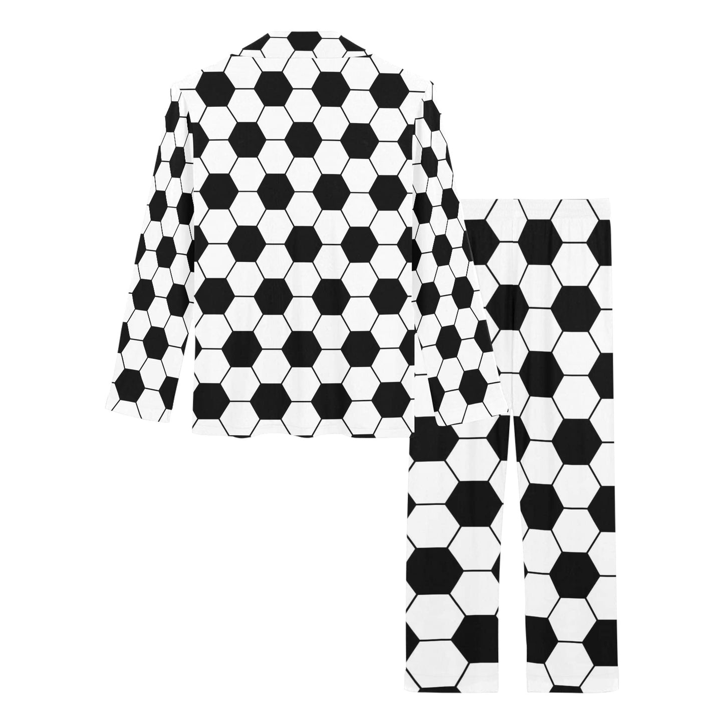 Soccer Ball Texture Print Design LKS303 Women's Long Pajama Set