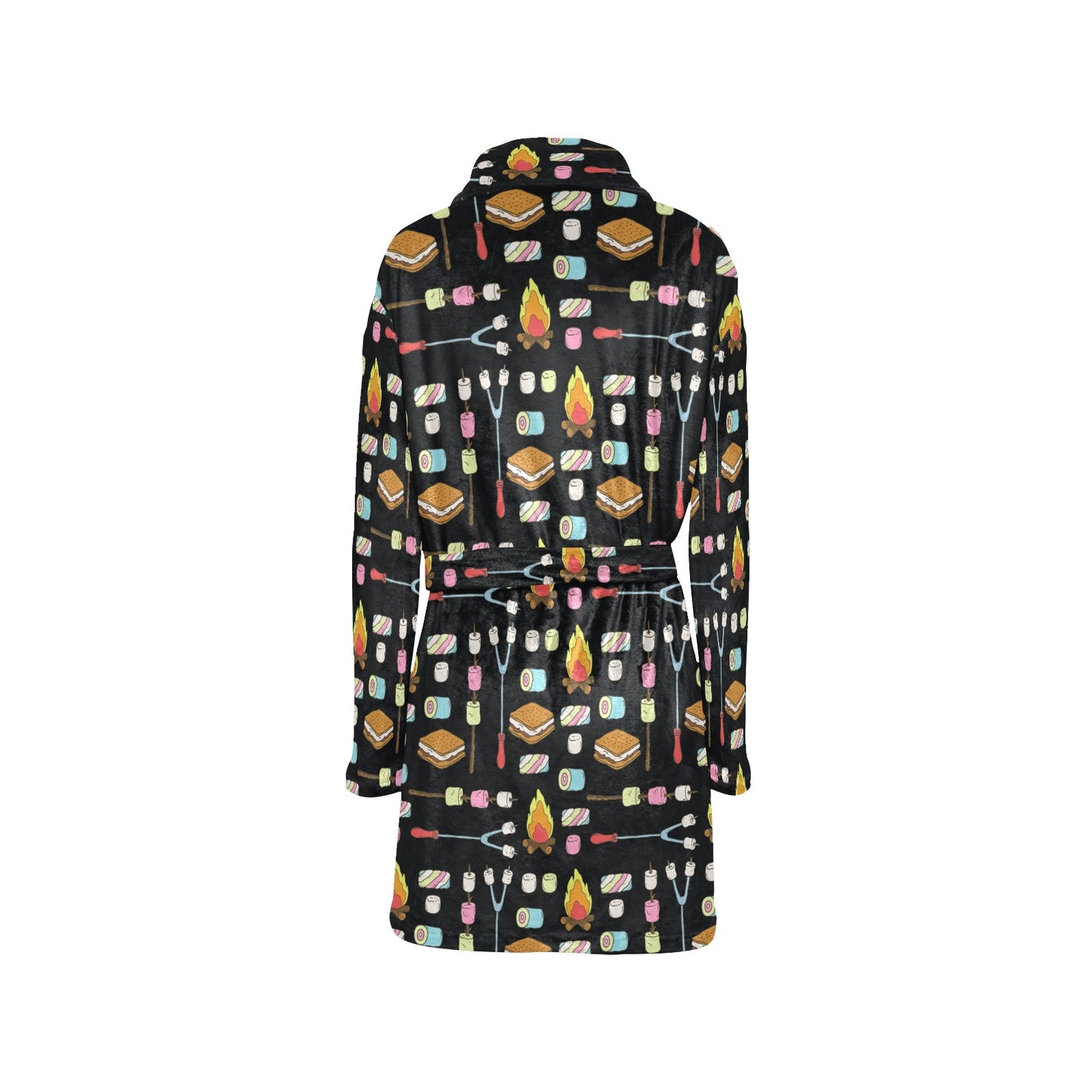 Camping Campfire Marshmallows Women's Fleece Robe