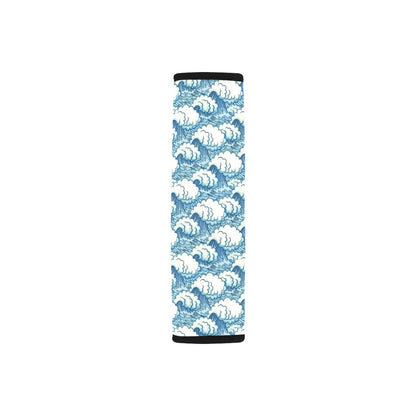 Wave Japan Style Print Design LKS304 Car Seat Belt Cover