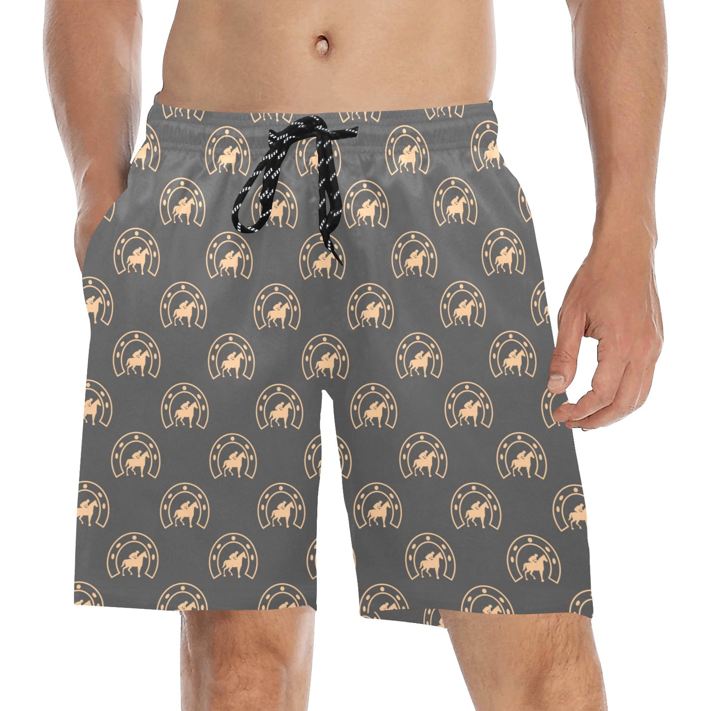 Horseshoe Print Design LKS306 Men's Swim Trunks Beach Shorts
